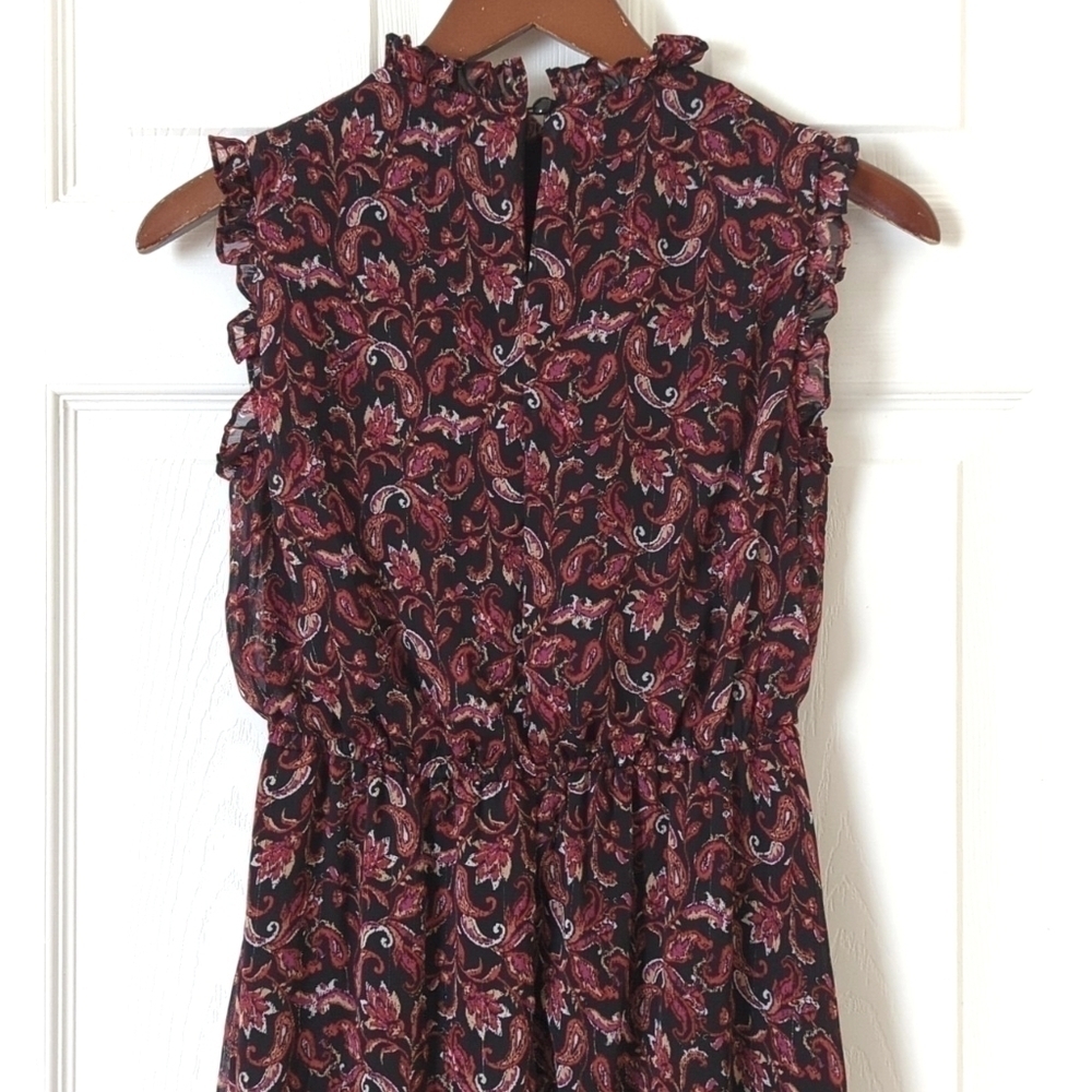Sam Edelman Floral Paisley Printed Sleeveless High Neck Blouson Midi Dress XS - Picture 12 of 15
